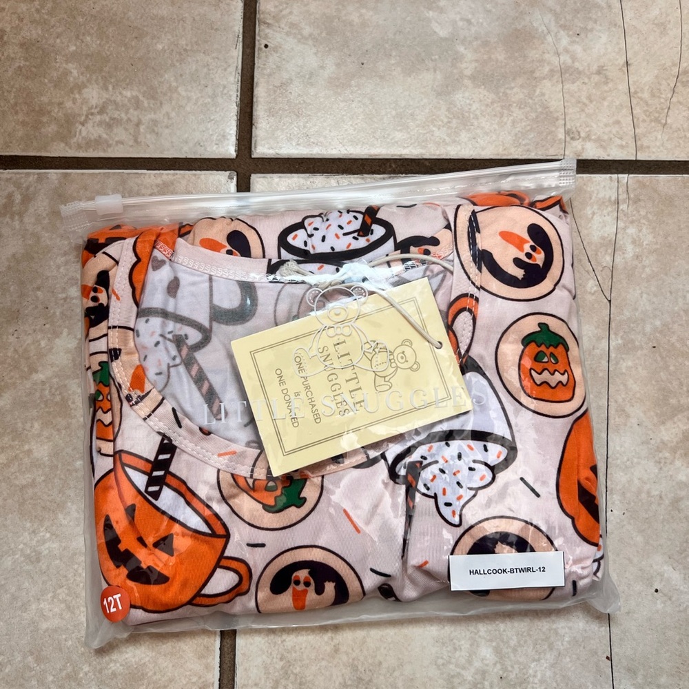 Little snuggles bamboo Halloween cookies twirl dress
